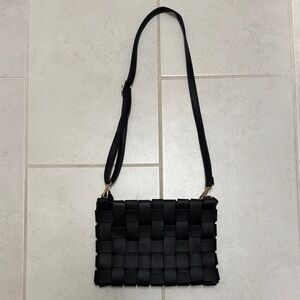 Anthropologie Black Woven Purse